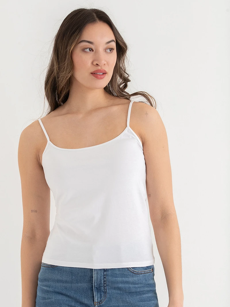 Cotton Strappy Cami White