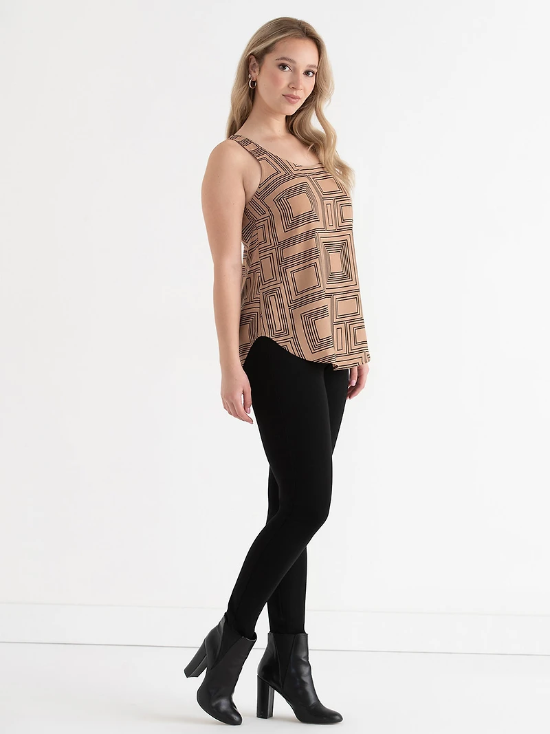 Lyla Textured Essential Print Tank Oversized Geo