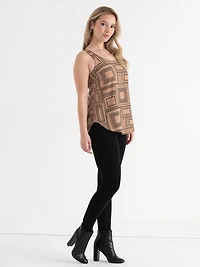 Lyla Textured Essential Print Tank Oversized Geo