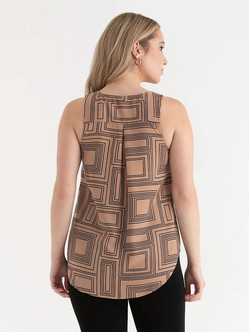 Lyla Textured Essential Print Tank Oversized Geo