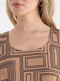 Lyla Textured Essential Print Tank Oversized Geo