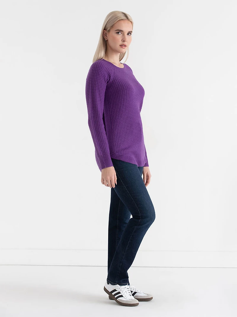 Crewneck Waffle Sweater Purple Magic