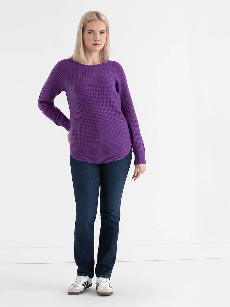 Crewneck Waffle Sweater Purple Magic