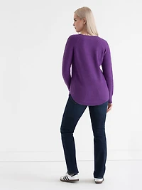 Crewneck Waffle Sweater Purple Magic