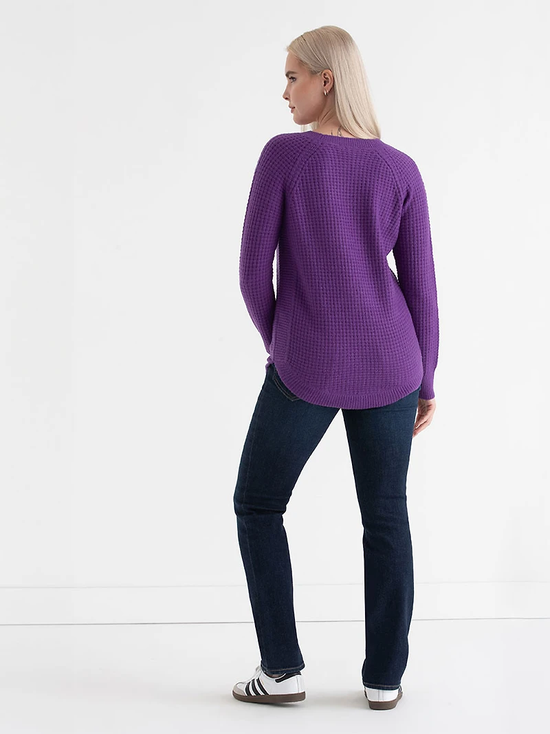 Crewneck Waffle Sweater Purple Magic