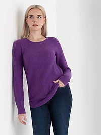 Crewneck Waffle Sweater Purple Magic
