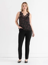 Satin Lace Cami Tonal Florals
