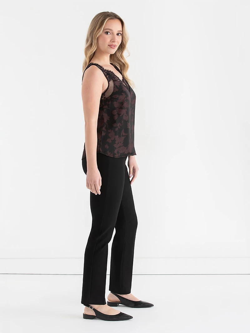 Satin Lace Cami Tonal Florals