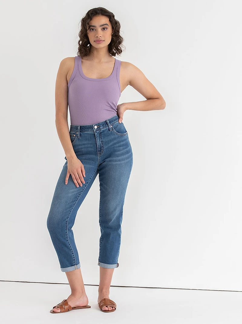 Ribbed Scoop Neck Tank Dusk