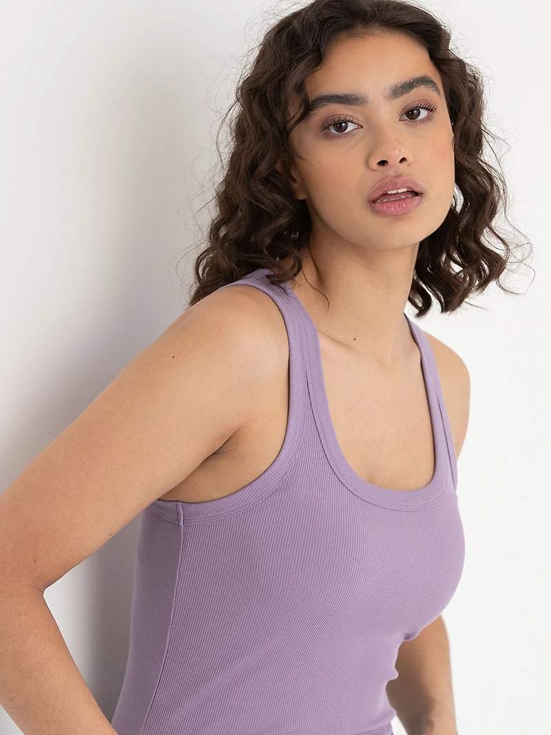 Ribbed Scoop Neck Tank Dusk