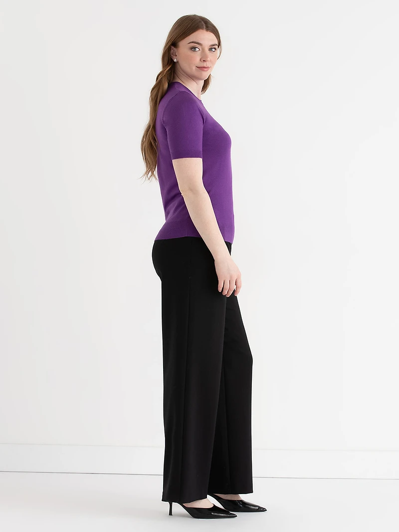 Cashmere Blend Crew Neck Sweater Purple Magic