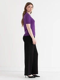Cashmere Blend Crew Neck Sweater Purple Magic