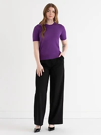 Cashmere Blend Crew Neck Sweater Purple Magic