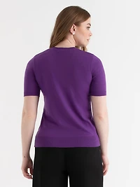 Cashmere Blend Crew Neck Sweater Purple Magic
