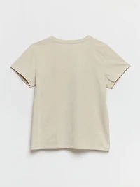 Relaxed Crew Neck T-Shirt with Lemon Print