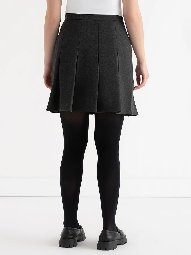 Flippy Pleated Mini Skirt Charcoal