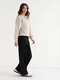 Classic Fit Cotton Crewneck Sweatshirt Pumice Stone