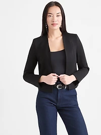 Open Collarless Short Blazer