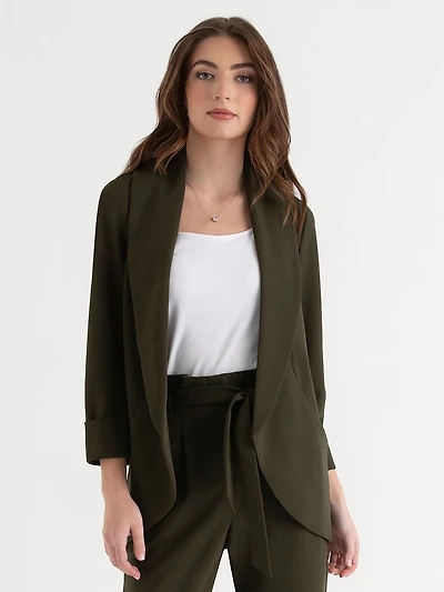 Forest Night Rich York Shawl Collar Blazer