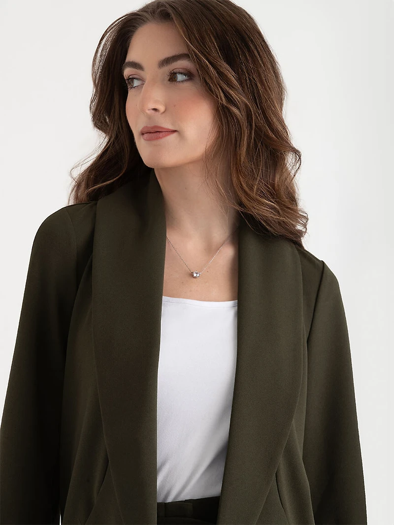 Forest Night Rich York Shawl Collar Blazer