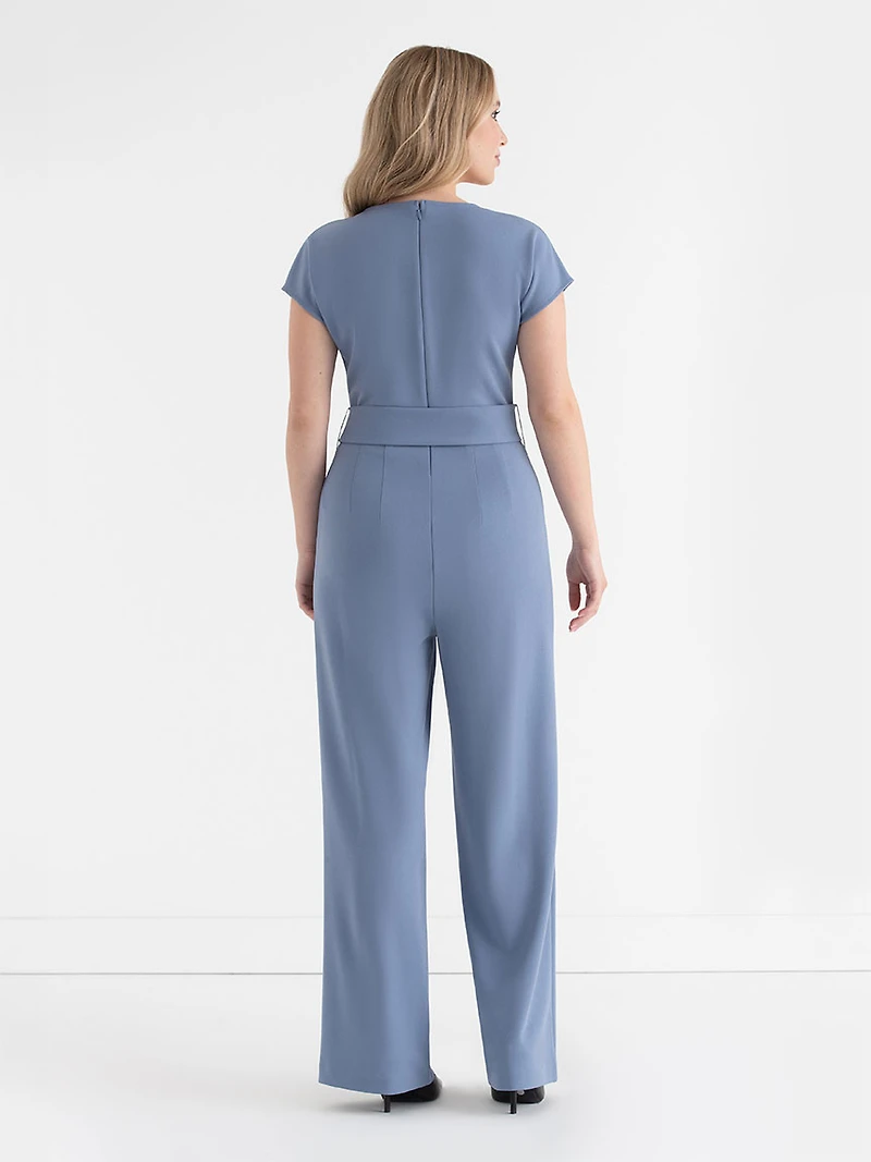 Infinity Blue Venus Wide-Leg Jumpsuit Iconic Crepe