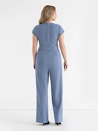 Infinity Blue Venus Wide-Leg Jumpsuit Iconic Crepe