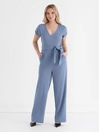 Infinity Blue Venus Wide-Leg Jumpsuit Iconic Crepe