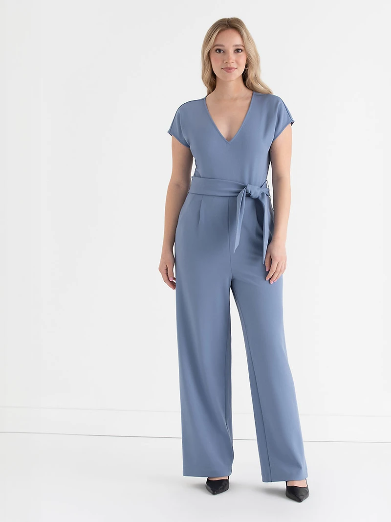Infinity Blue Venus Wide-Leg Jumpsuit Iconic Crepe