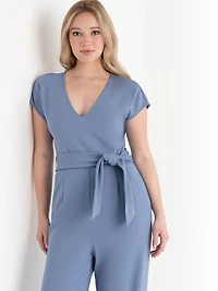 Infinity Blue Venus Wide-Leg Jumpsuit Iconic Crepe