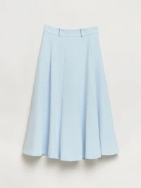 Kentucky Blue A-Line Crepe Skirt