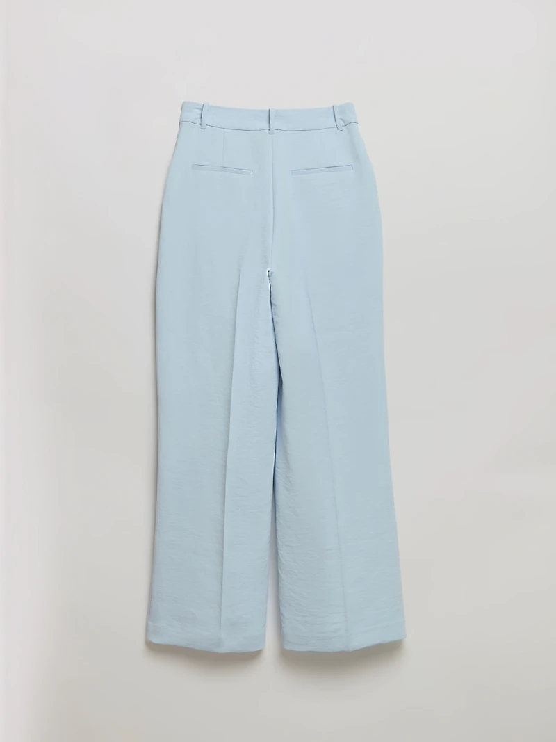Kentucky Blue Maxwell Pleated Wide Leg Crepe Pant