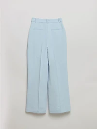 Kentucky Blue Maxwell Pleated Wide Leg Crepe Pant