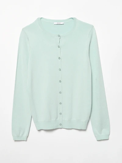 Pastel Blue Crew Neck Cardigan