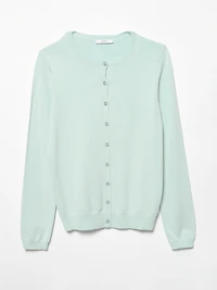 Pastel Blue Crew Neck Cardigan