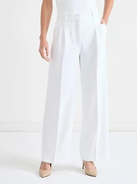 White Maxwell Pleated Wide Leg Pant