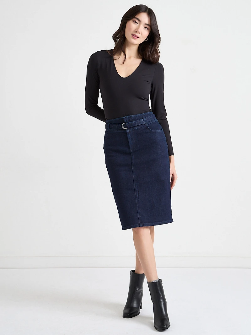 Black Trinny Belted Skirt