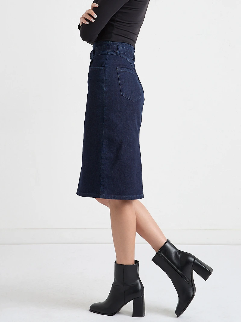 Black Trinny Belted Skirt