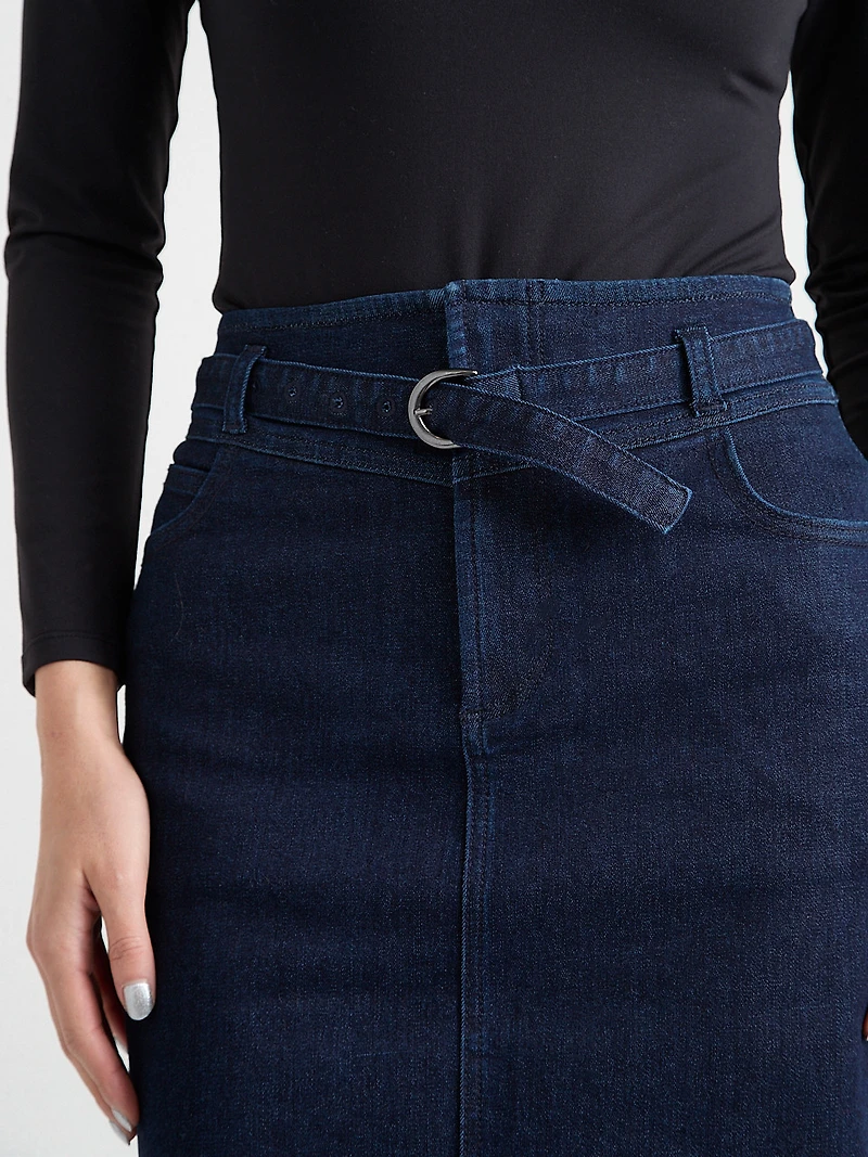 Black Trinny Belted Skirt