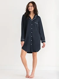 Goji Berry Hearts Long Sleeve Button-Down Sleep Shirt