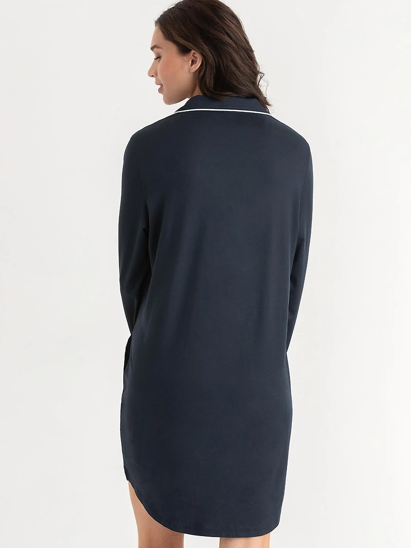 Goji Berry Hearts Long Sleeve Button-Down Sleep Shirt