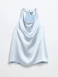 Kentucky Blue Satin Tank Blouse