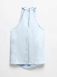 Kentucky Blue Satin Tank Blouse