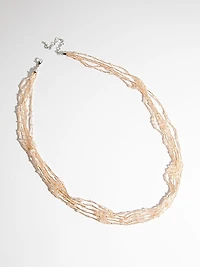 Taupe Layered Bead Necklace