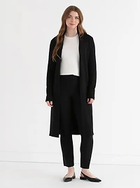 Black Long Cardigan with Tie Belt