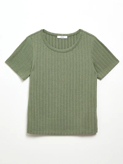 Short Sleeve Pointelle T-Shirt Sage