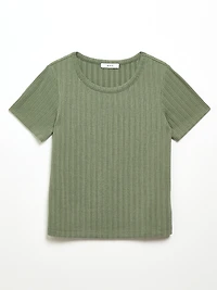 Short Sleeve Pointelle T-Shirt Sage