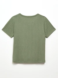 Short Sleeve Pointelle T-Shirt Sage