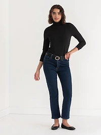 Black Modal Long Sleeve Turtleneck Shirt
