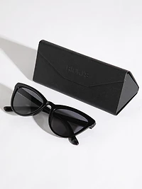 Black Cat Eye Frame Sunglasses with Case