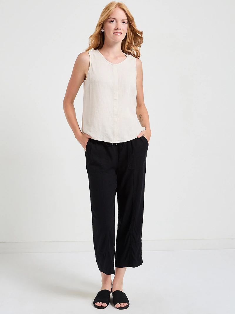 Sinopia Fresco Sleeveless Linen Shell Blouse